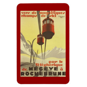 Vintage Mégève, Rhône-Alpes, France - Magnet