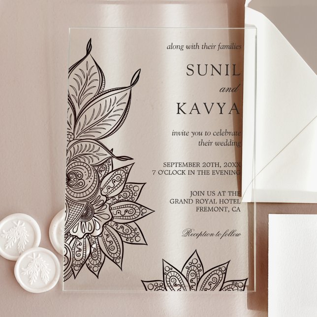 Vintage Mehendi Henna Indian Wedding Invitation (Creator Uploaded)