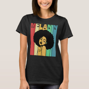 Vintage Melanin African American Afro Women Black  T-Shirt
