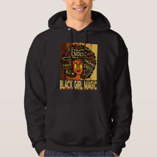 Vintage Melanin Afro Black Girl Magic Queen Black  Hoodie
