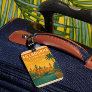 Vintage Melbourne Australia with Flinders Street Luggage Tag