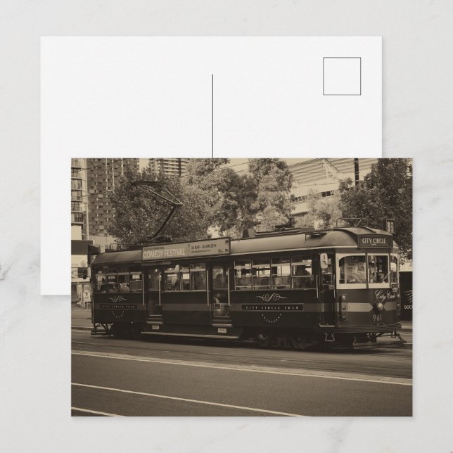 Vintage Melbourne tram Postcard (Front/Back)