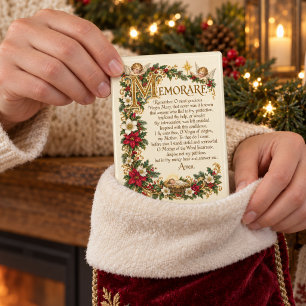 Vintage Memorare Prayer Catholic Christmas Magnet