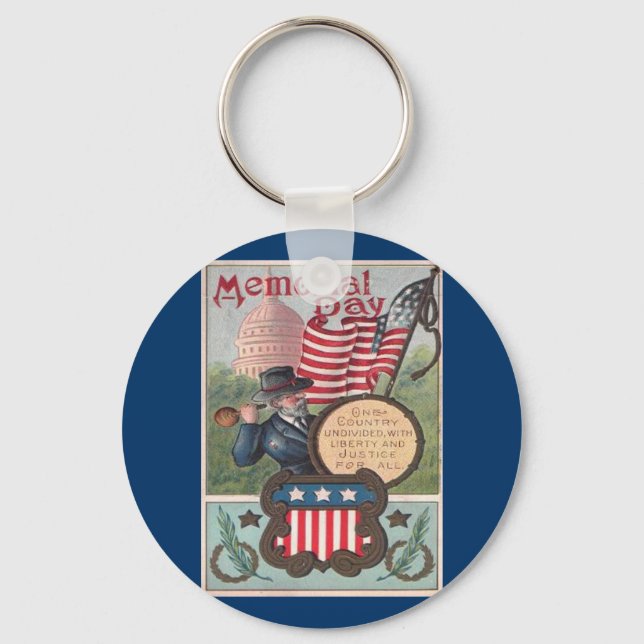 Vintage Memorial Day - One Country Key Ring (Front)