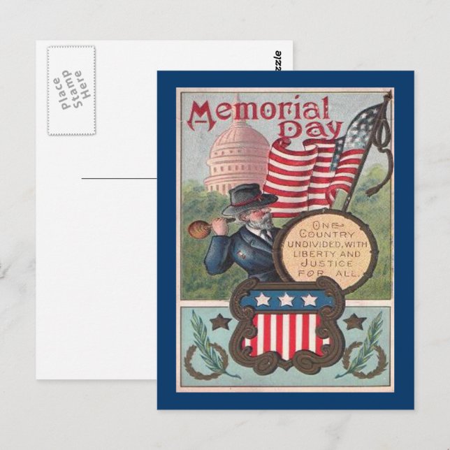 Vintage Memorial Day - One Country, ZSSG Postcard (Front/Back)