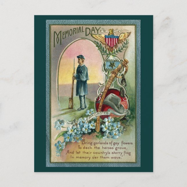 Vintage Memorial Day Tribute Postcard (Front)