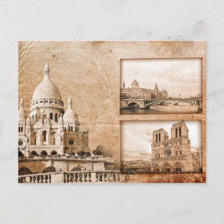 Vintage Memories of Paris Postcard