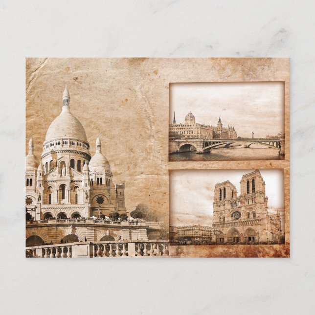 Vintage Memories of Paris Postcard (Front)