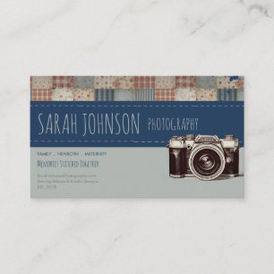 Vintage Memory Quilt Family & Newborn Photography Business Card