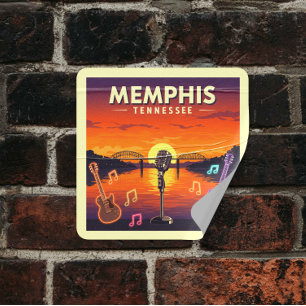 Vintage Memphis Tennessee Square Sticker