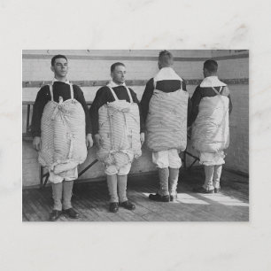 Vintage Men Dressed in Matresses Postcard