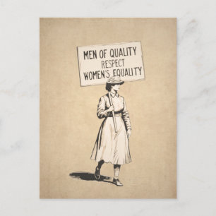 Vintage Men of Quality Respect Women’s Equality Postcard