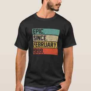 Vintage Men Women 23Rd Birthday Epic Since Februar T-Shirt