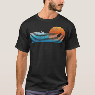 Vintage Mendocino CA Retro 80s Fin Sunset  T-Shirt