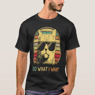Vintage Mens ca Meowy I do what i want cat T-Shirt