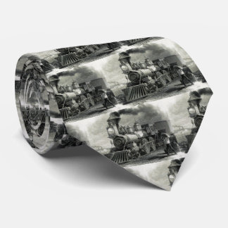 Vintage Mens Steam Engine Train Tie
