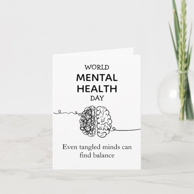 Vintage Mental Health Greeting Card | progress  (Front)