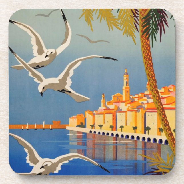 Vintage Menton CoTe D'azur Coaster (Front)