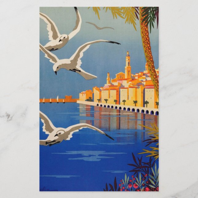 Vintage Menton CoTe D'azur Stationery (Front)