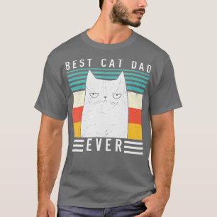 Vintage Meow Kitty Best Cat Dad Ever Black Cat  T-Shirt