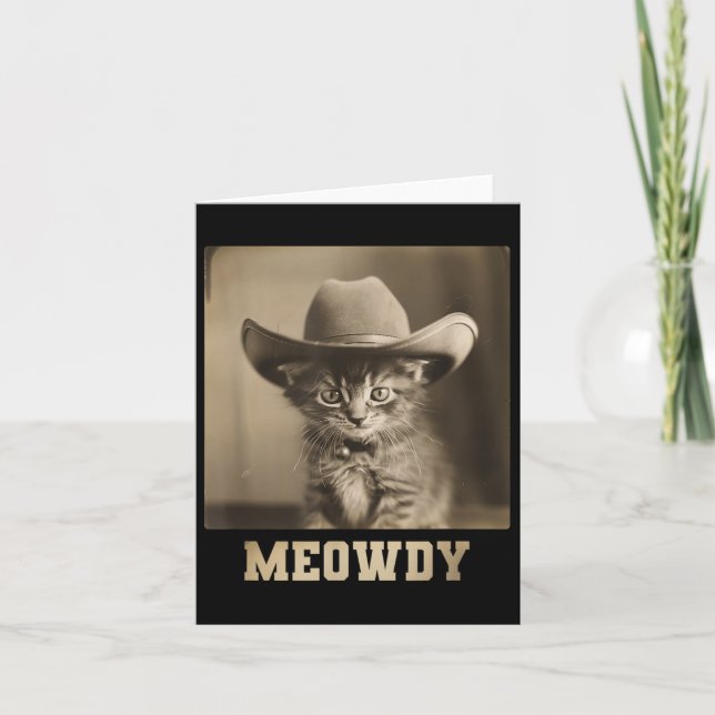 Vintage Meowdy Cat  Card (Front)