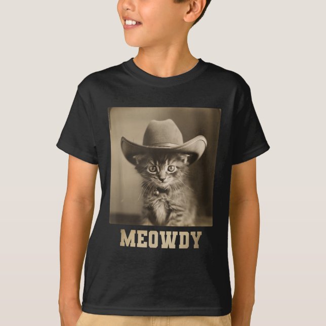 Vintage Meowdy Cat  T-Shirt (Front)