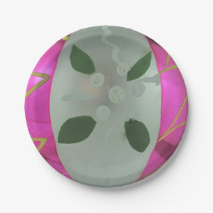 Vintage Mercury Glass Christmas Ball Mistletoe Paper Plate