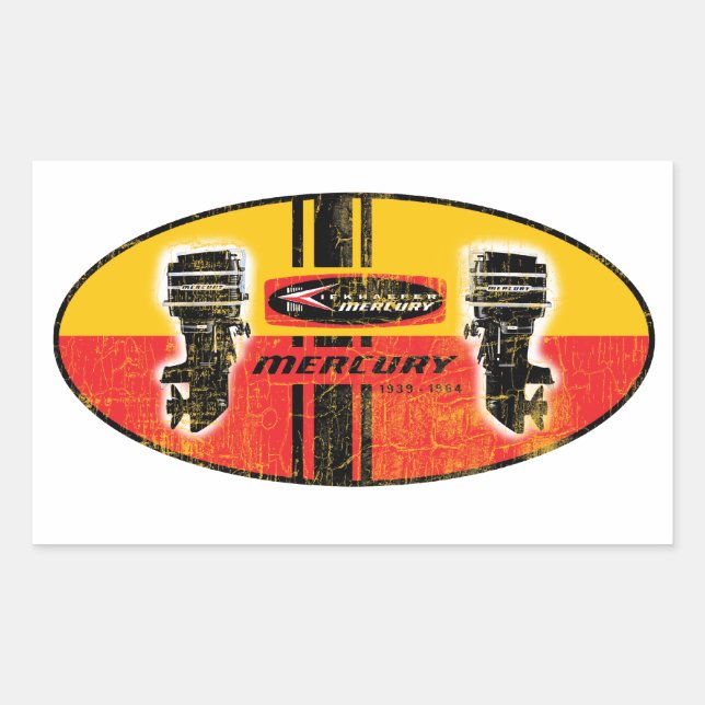 vintage Mercury outboard motors sign Rectangular Sticker (Front)