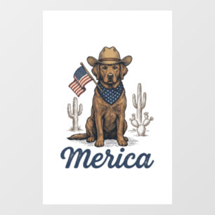 Vintage Merica Cowboy Dog American Flag Shirt_1