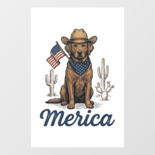Vintage Merica Cowboy Dog American Flag Shirt_1