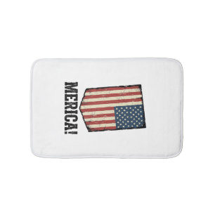 Vintage Merica Flag Patriotic Graphic Shirt_1 Bath Mat