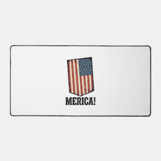 Vintage Merica Flag Patriotic Graphic Shirt_1 Desk Mat