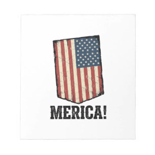 Vintage Merica Flag Patriotic Graphic Shirt_1 Notepad