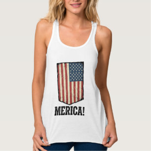 Vintage Merica Flag Patriotic Graphic Shirt_1 Singlet