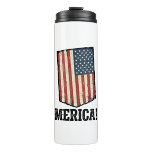 Vintage Merica Flag Patriotic Graphic Shirt_1 Thermal Tumbler