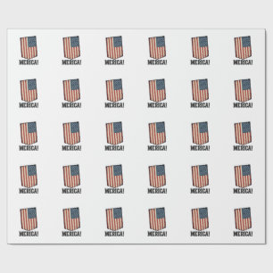 Vintage Merica Flag Patriotic Graphic Shirt_1 Wrapping Paper