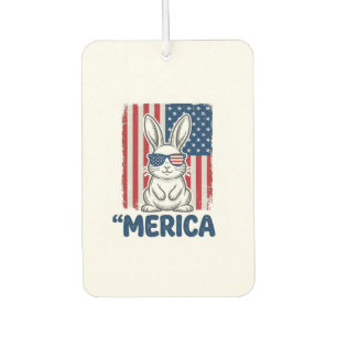 Vintage Merica Patriotic Bunny Shirt Design_1 Car Air Freshener