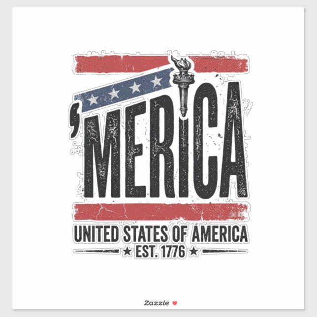 Vintage Merica Patriotic Distressed Shirt Design_1 (Sheet)