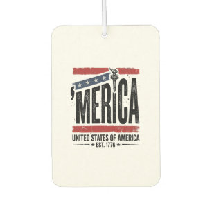 Vintage Merica Patriotic Distressed Shirt Design_1 Car Air Freshener
