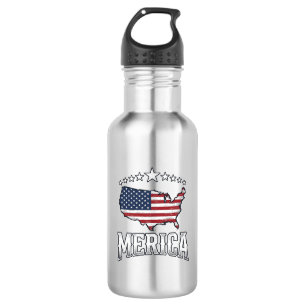 Vintage Merica Patriotic Flag Map Shirt Design_1 532 Ml Water Bottle