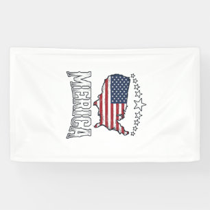 Vintage Merica Patriotic Flag Map Shirt Design_1 Banner