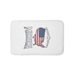Vintage Merica Patriotic Flag Map Shirt Design_1 Bath Mat