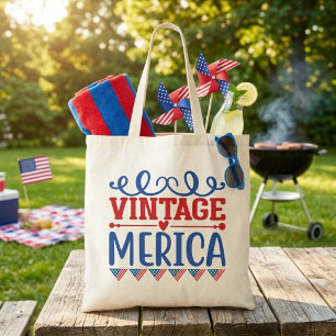 Vintage Merica Patriotic Tote Bag