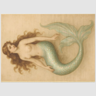 Vintage Mermaid Antique Ocean Decoupage  Tissue Paper