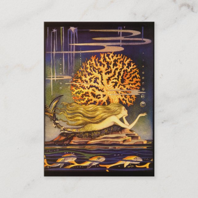 Vintage Mermaid Business Card (Front)