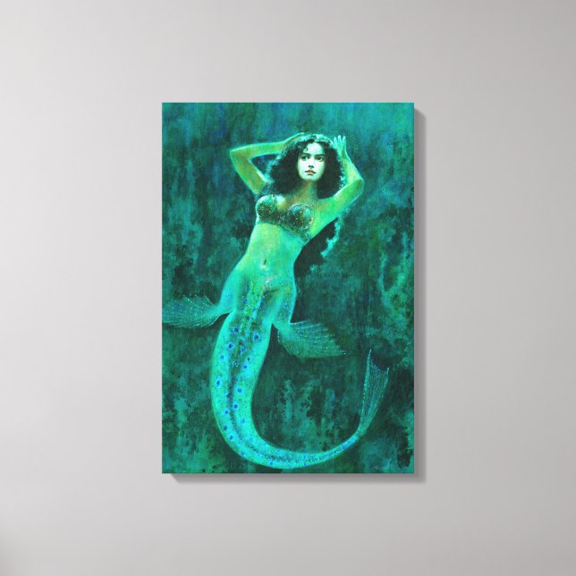 Vintage Mermaid Canvas Print (Front)