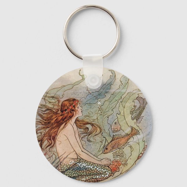 Vintage Mermaid Key Ring (Front)