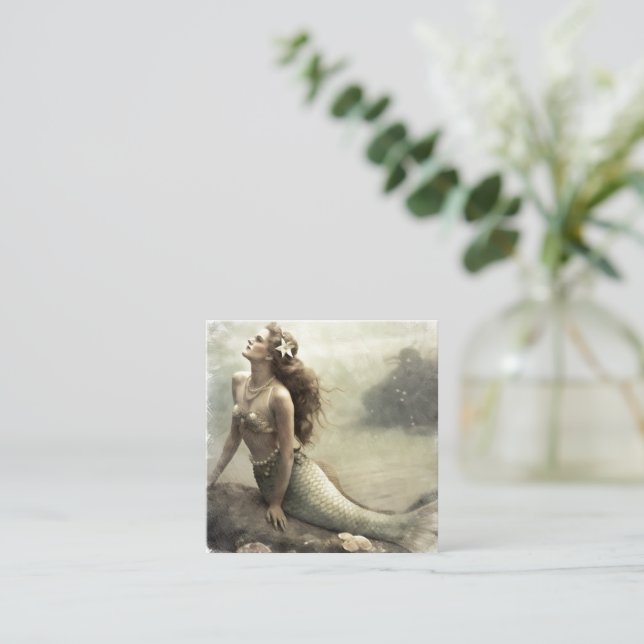 Vintage mermaid mini notecard 2.5" (Standing Front)