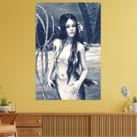 Vintage Mermaid Old Photo Fantasy Art