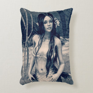 Vintage Mermaid Old Photo Fantasy Art Decorative Cushion